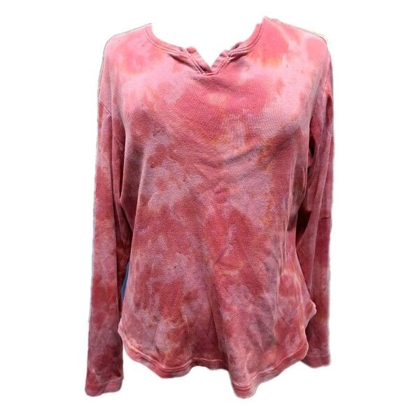 Vintage 90s Gramicci Womens Jacquard Red Long Sleeve T-Shirt Made in USA M 10-12 - Picture 1 of 7